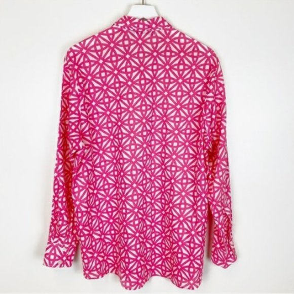 Gretchen Scott Designs Pink Printed Button Down - Picture 3 of 4